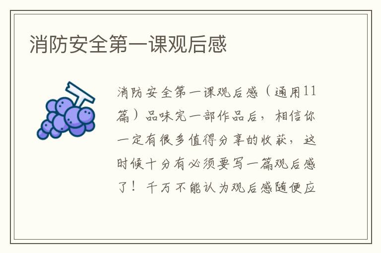 消防安全第一课观后感 